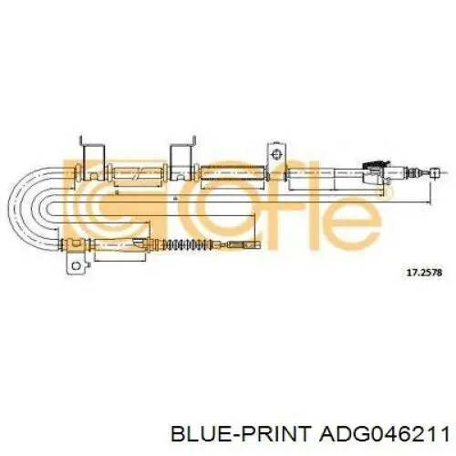 Трос стояночного тормоза задний правый Blue Print ADG046211 цена, от 29.42 USD