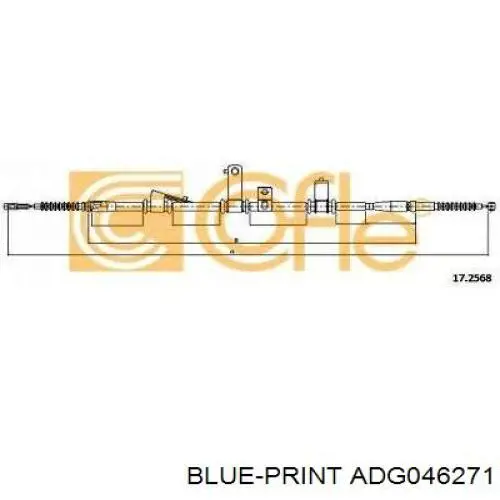 Купить ADG046271 Blue Print Трос стояночного тормоза задний левый