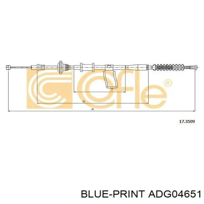 Cable de freno de mano trasero derecho/izquierdo ADG04651 Blue Print