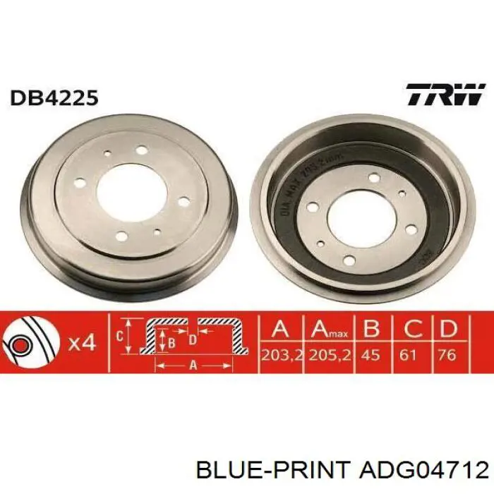 Задний барабан Blue Print ADG04712
