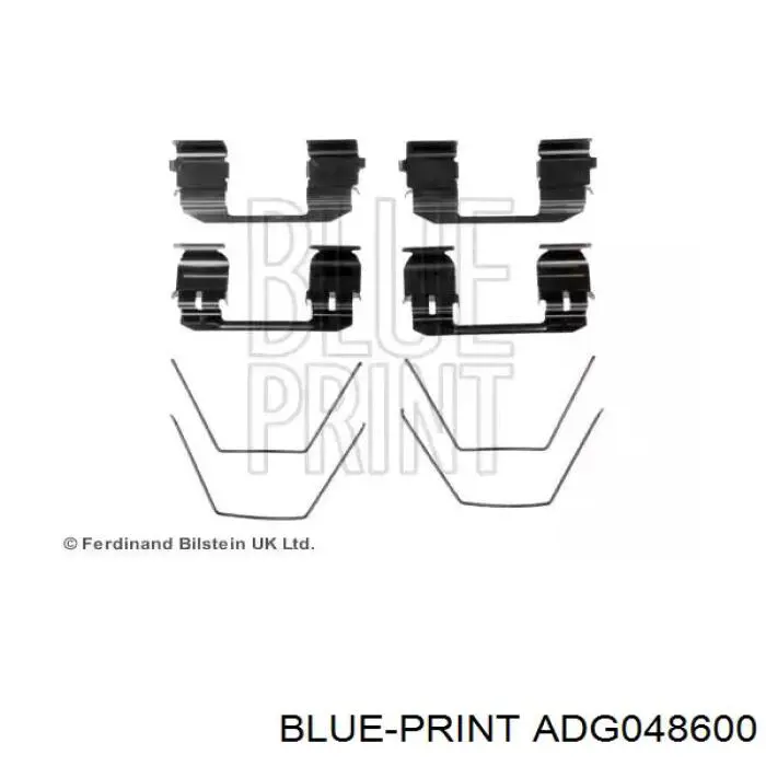 Купить ADG048600 Blue Print Комплект пружинок крепления дисковых колодок передних
