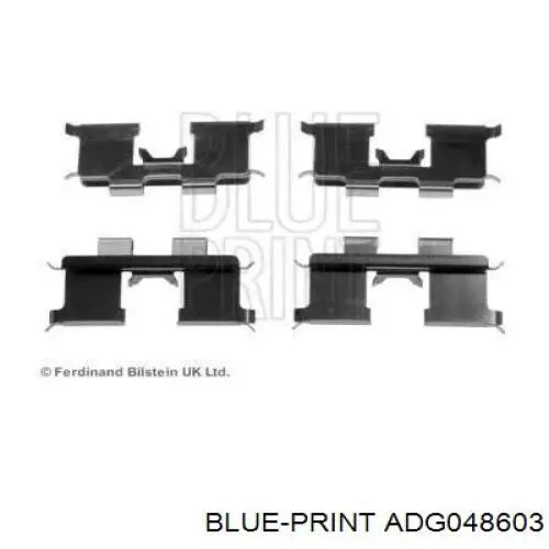 ADG048603 Blue Print комплект пружинок крепления дисковых колодок задних