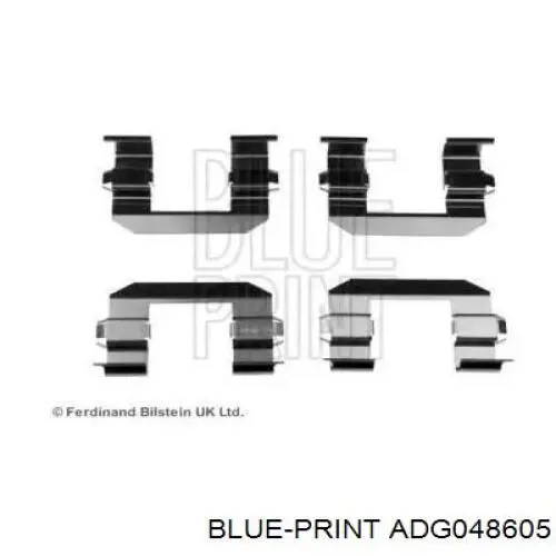 Комплект пружинок крепления дисковых колодок передних ADG048605 Blue Print