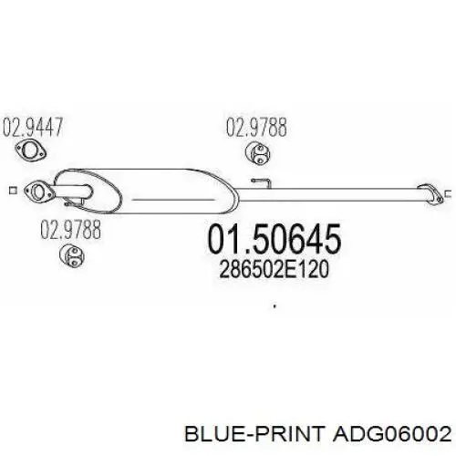 Глушитель, передняя часть Bosal 750435 цена, от 42.28 USD
