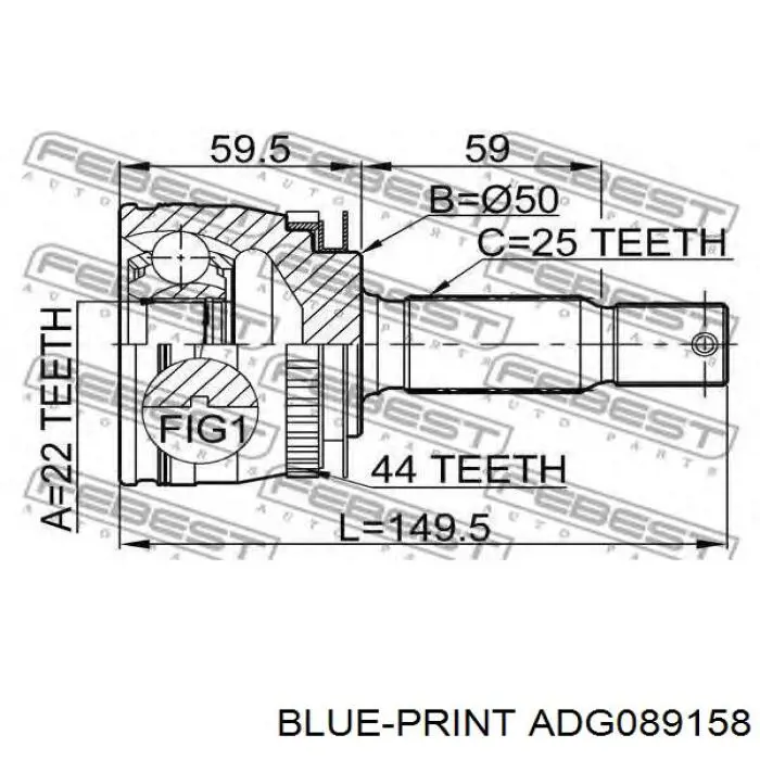 Купить ADG089158 Blue Print Внешняя граната