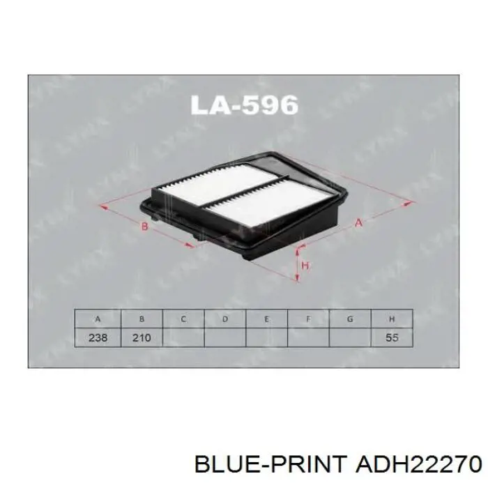 Filtro de aire ADH22270 Blue Print