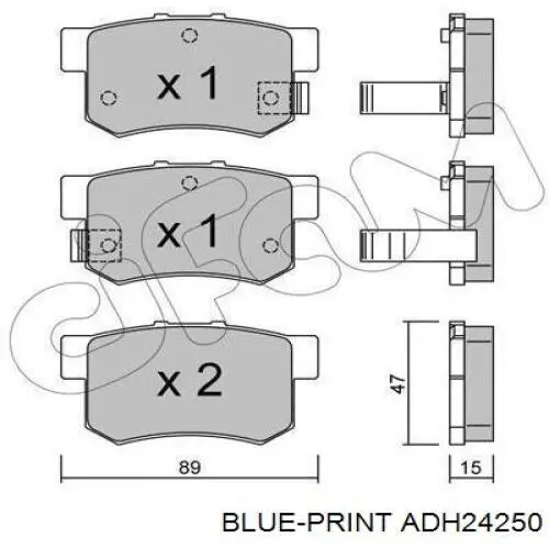Купить ADH24250 Blue Print Колодки тормозные задние, дисковые