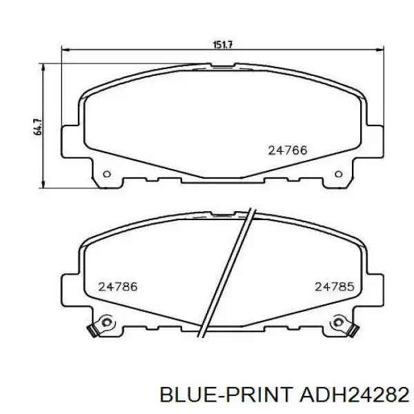 Передние тормозные колодки ADH24282 Blue Print