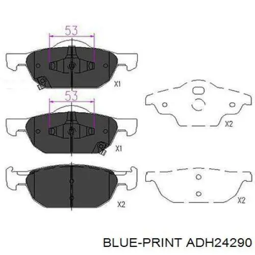 Купить ADH24290 Blue Print Колодки тормозные