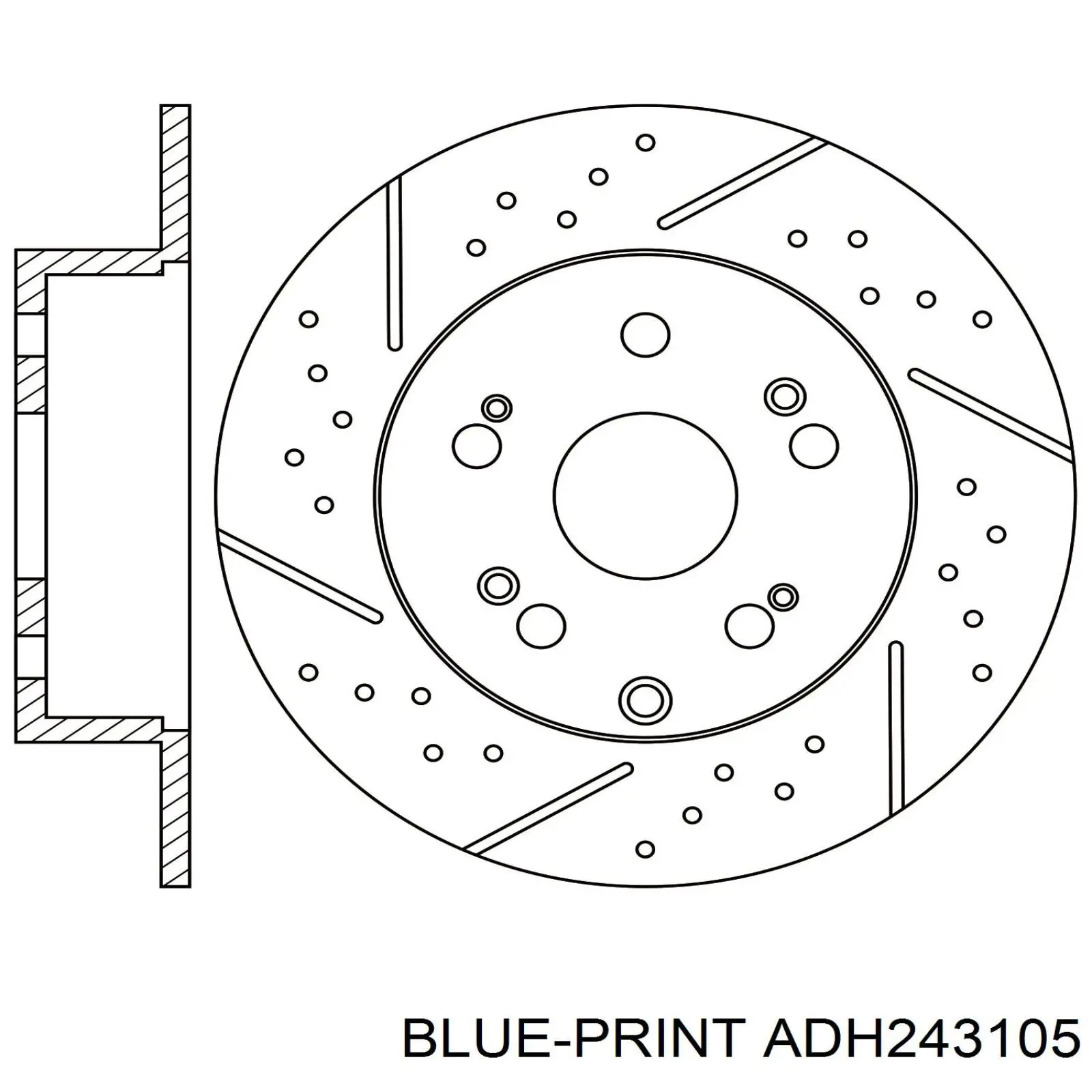 Диск гальмівний задній ADH243105 Blue Print