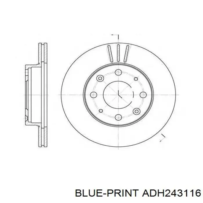 ADH243116 Blue Print Дисковый тормоз