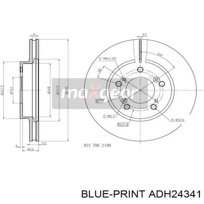 Передние тормозные диски ADH24341 Blue Print