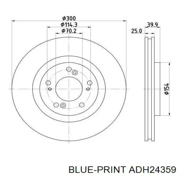 Передние тормозные диски ADH24359 Blue Print