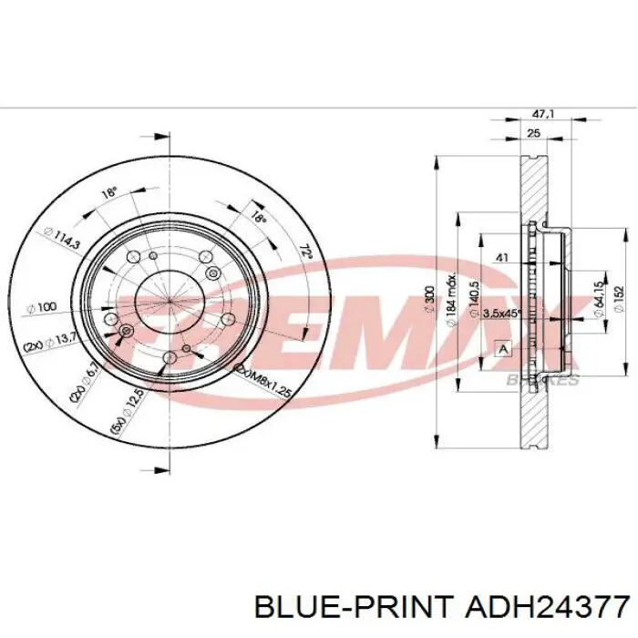 Купить ADH24377 Blue Print Ротор тормозной