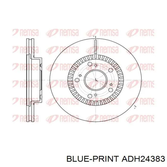 Тормоз дисковый передний Blue Print ADH24383 цена, от 38.59 USD