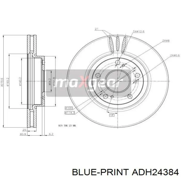 Купить ADH24384 Blue Print Ротор тормозной