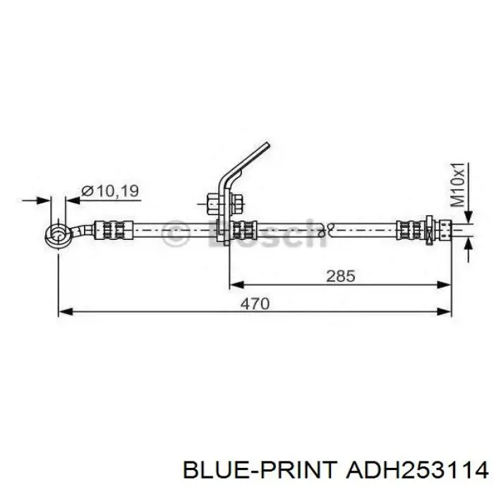 Tubo flexible de frenos trasero derecho ADH253114 Blue Print