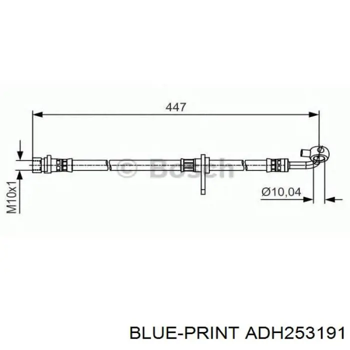 Tubo flexible de frenos delantero derecho ADH253191 Blue Print