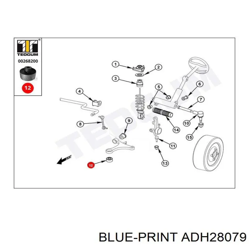 ADH28079 Blue Print Сайлентблок нижнего переднего рычага