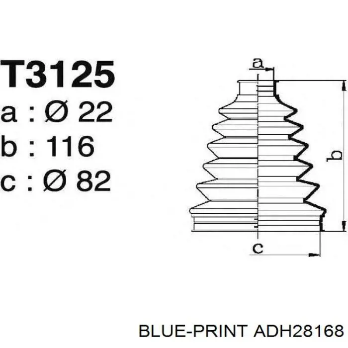 Пыльник ШРУСа наружный ADH28168 Blue Print