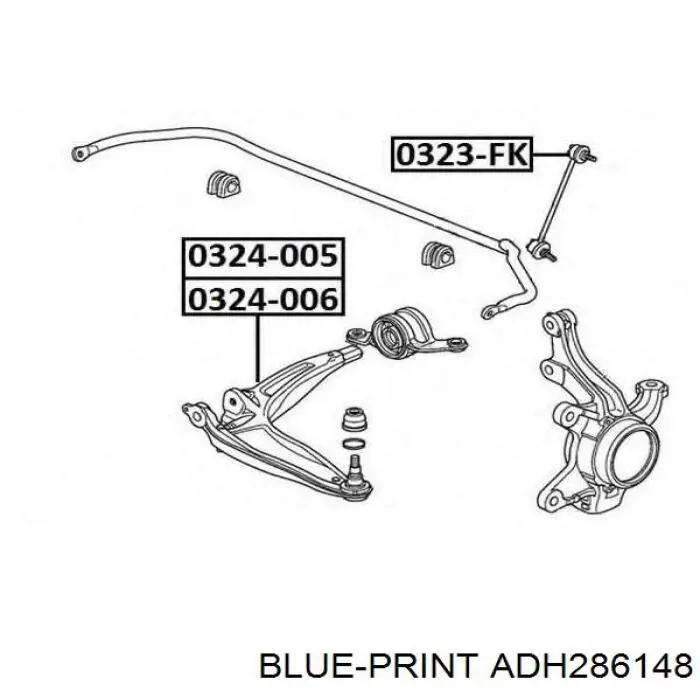 Купить ADH286148 Blue Print Нижний правый рычаг передней подвески