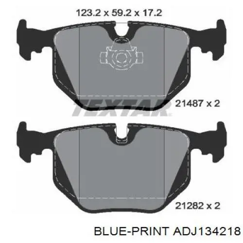 Задние тормозные колодки ADJ134218 Blue Print