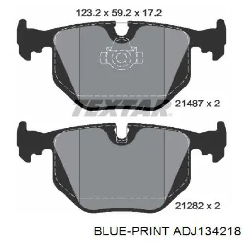 Колодки дисковые  Blue Print ADJ134218 цена, от 31.40 USD