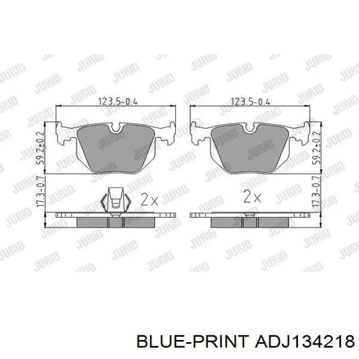 Колодки дисковые  Blue Print ADJ134218 цена, от 31.40 USD