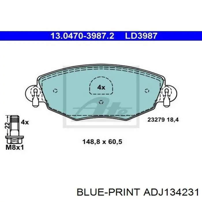 Купить ADJ134231 Blue Print Колодки тормозные