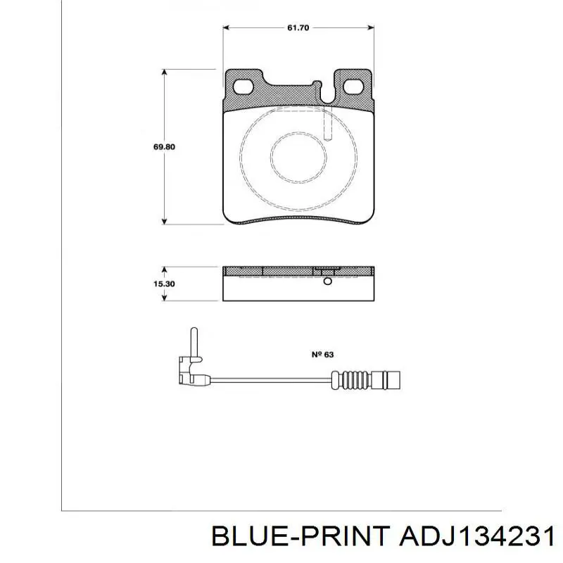 Передние тормозные колодки ADJ134231 Blue Print