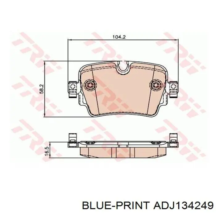 Колодки дисковые  Blue Print ADJ134249 цена, от 34.76 USD