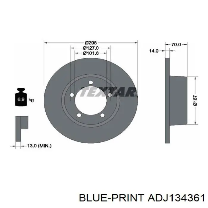 Тормоз дисковый передний ABS 15615 цена, от 41.29 USD