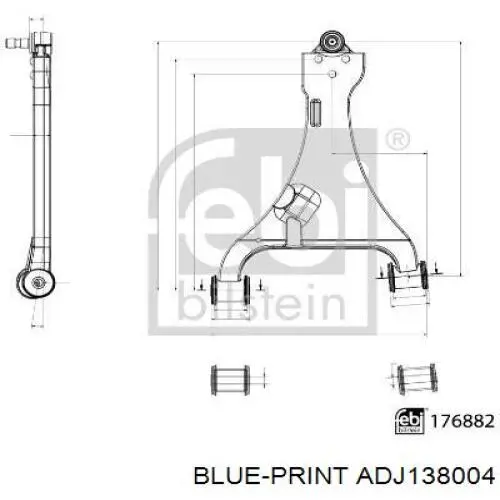 Сайлентблок переднего рычага ADJ138004 Blue Print