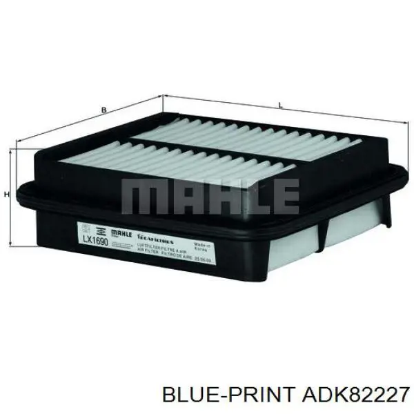 Купить ADK82227 Blue Print Автомобильный фильтр воздуха