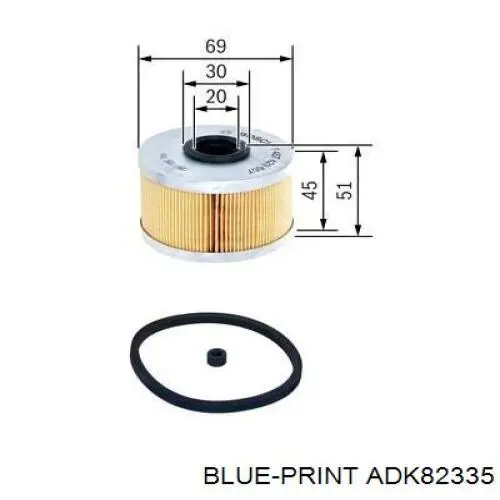 Топливный фильтр ADK82335 Blue Print