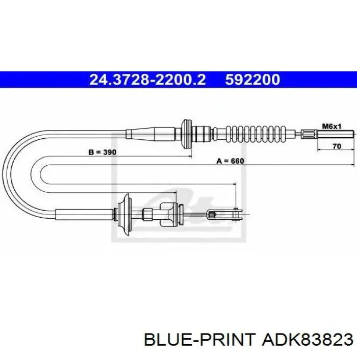 Cable de embrague ADK83823 Blue Print