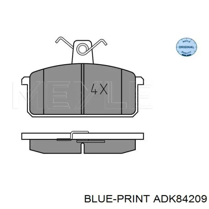Pastillas de freno traseras ADK84209 Blue Print
