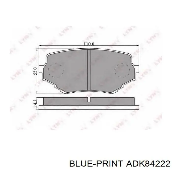 Купить ADK84222 Blue Print Колодки тормозные