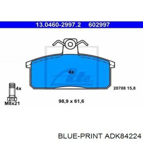 Купить ADK84224 Blue Print Колодки тормозные