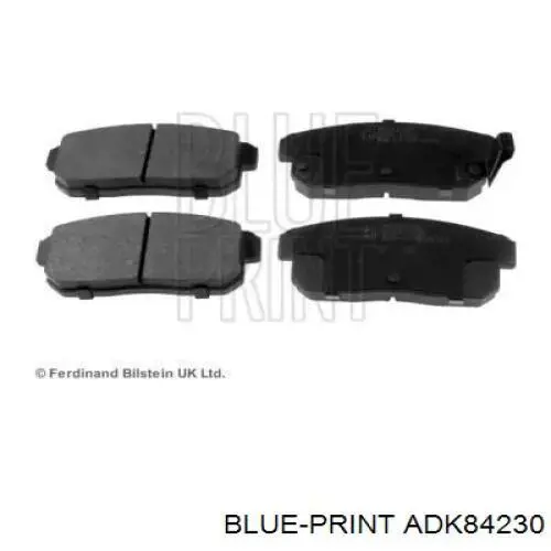 ADK84230 Blue Print колодки тормозные задние дисковые