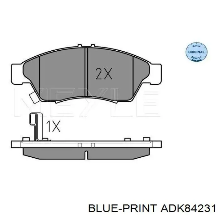 Pastillas de freno delanteras ADK84231 Blue Print