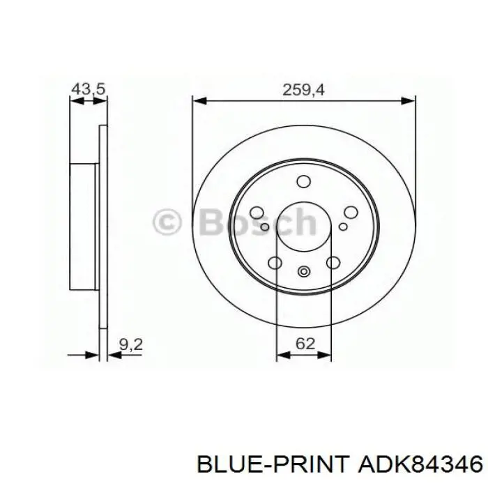 Передние тормозные диски DF6703 TRW