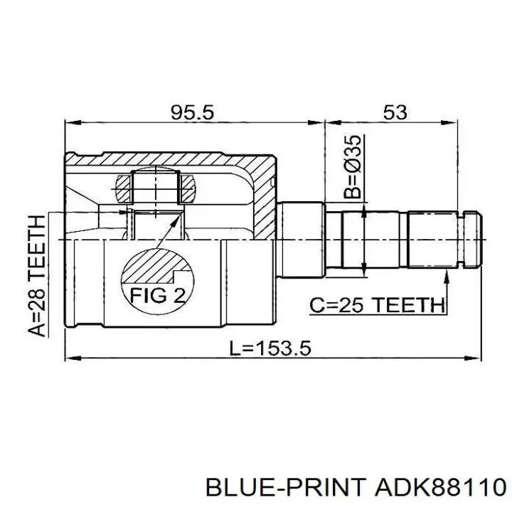 Пыльник ШРУСа внутренний ADK88110 Blue Print