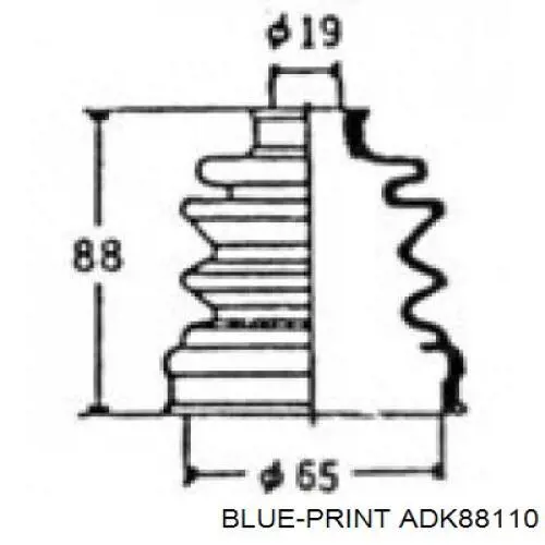 Купить ADK88110 Blue Print Пыльник гранаты внутренний, передней полуоси