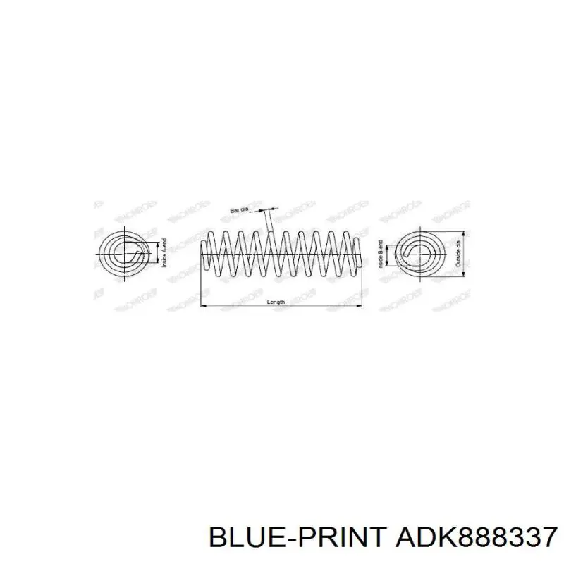 Muelle de suspensión eje trasero ADK888337 Blue Print
