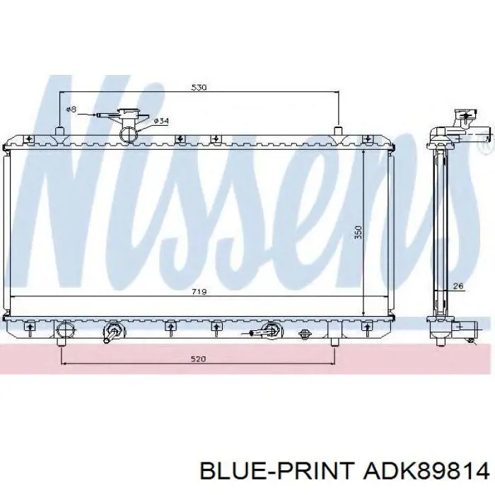 Радиатор ADK89814 Blue Print