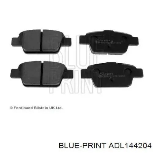 ADL144204 Blue Print колодки тормозные задние дисковые