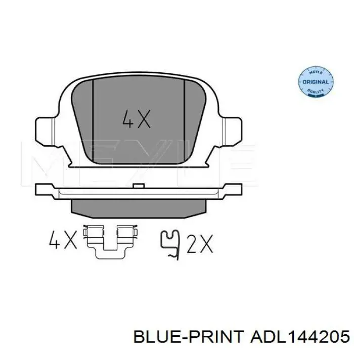 Купить 05P1265 LPR Колодки тормозные задние, дисковые