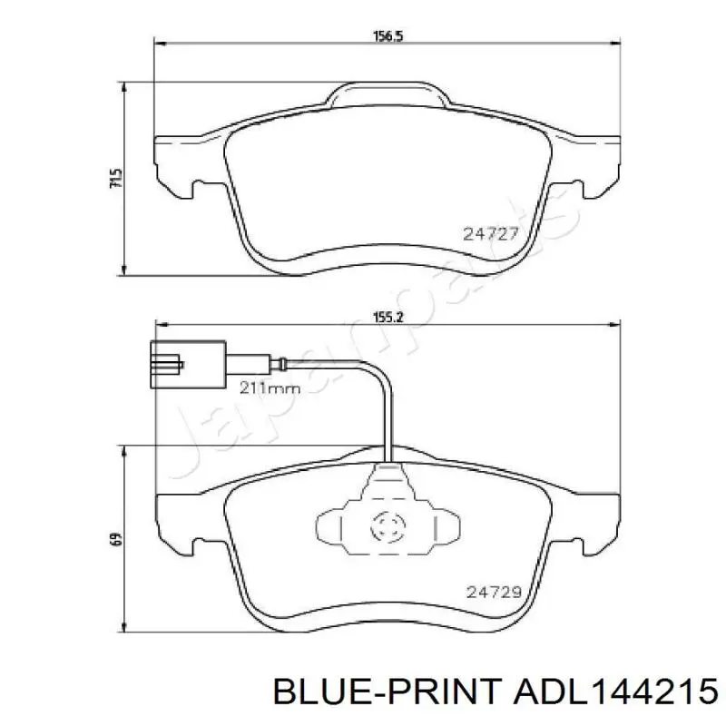 Колодки Blue Print ADL144215 цена, от 34.69 USD