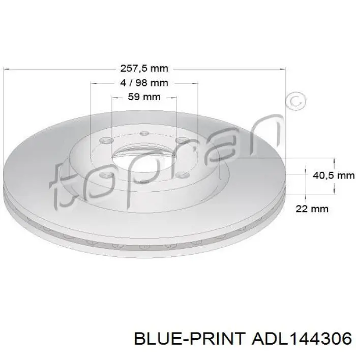 Купить ADL144306 Blue Print Ротор тормозной